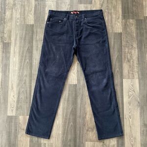 36x32 Brooks Brothers Corduroy Pants Men's Navy Blue 5 Pocket Chino Stretch